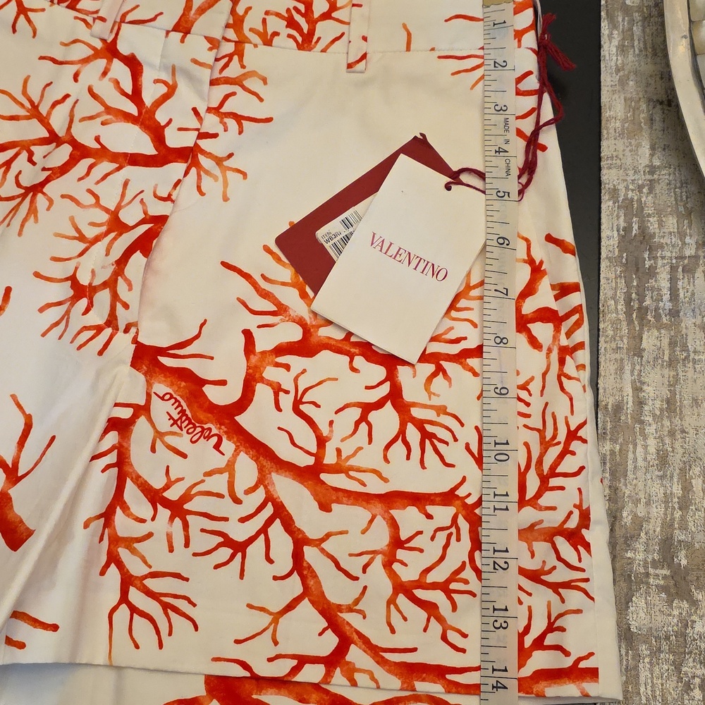 VALENTINO Archive '68 Print White Shorts with Red Coral Motif rare NTW vintage - Picture 12 of 12